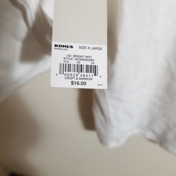 White Scoop Neck Shirt Stretchy - Picture 4 of 4